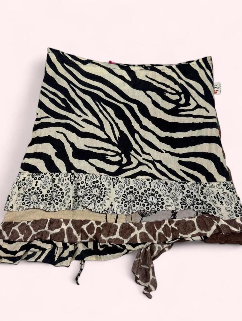 Savage Culture Y2K Patchwork Mini Skirt with animal print - Picture 6 of 7